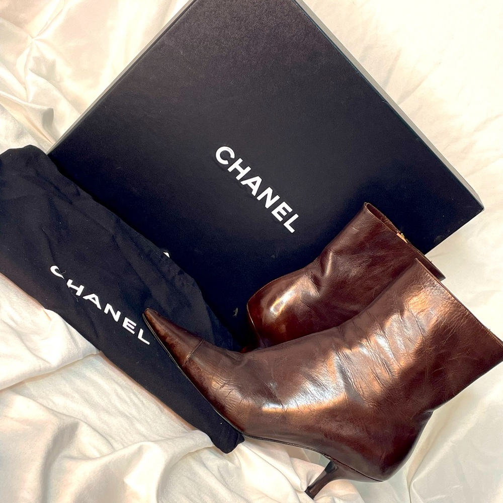 Chanel Dark Brown Short Boots - Picture 2 of 4